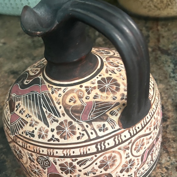 Handcrafted Ceramic Pitcher with Intricate Design - Picture 6 of 10